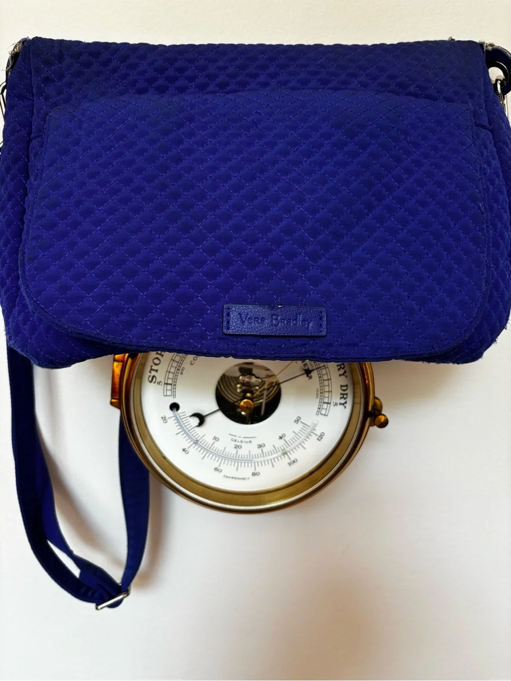 Vera Bradley Carson Mini Hobo Crossbody Bag in Gage Blue Quilted Microfiber
